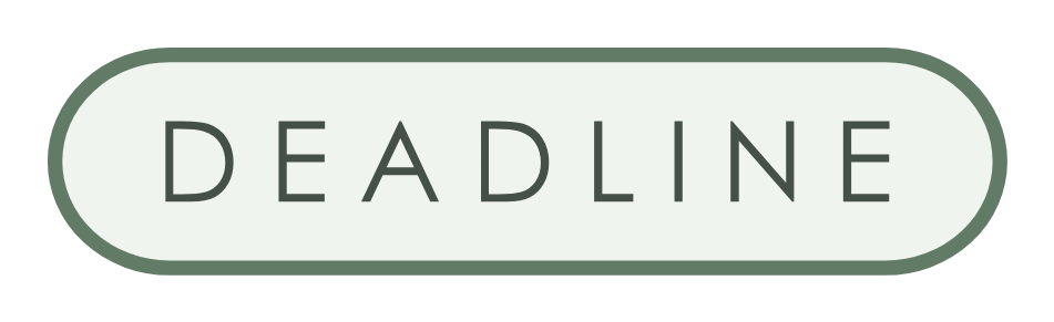 An outlined DEADLINE label.